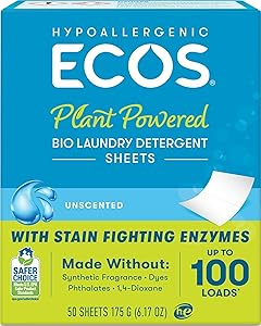 Ecos, Laundry Detergent Liquidless Free Clear 50 Count, 6.17 Ounce