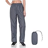 JAEZZIY Women's Rain Pants Over Pants Waterproof Lightweight Packable Rain Pants Windproof Hiking Pants for Outdoor, Fishing