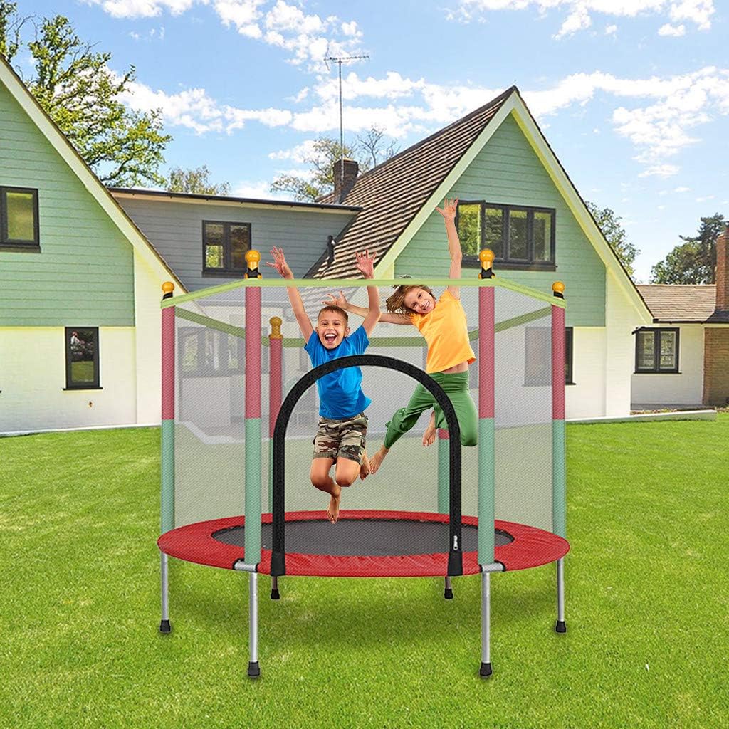 5FT Trampoline with Safety Enclosure Net - Outdoor Large Bungee Bed, Children Trampoline Parent-Child Interactive Game Fitness Trampoline with Safety Net Baby Care Fence