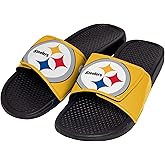 FOCO mens NFL Team Cropped Big Logo Shower Sport Slide Flip Flop Sandals
