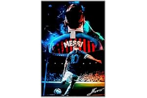 bzcpc Football Star Lionel Messi Poster Canvas Art Bedroom Wall Decor Kids Room Decor Inspirational Gift 12×18inches (Messi-2)