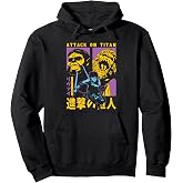 Attack on Titan Season 4 Split Titan Faces Attack Pose Anime Pullover Hoodie
