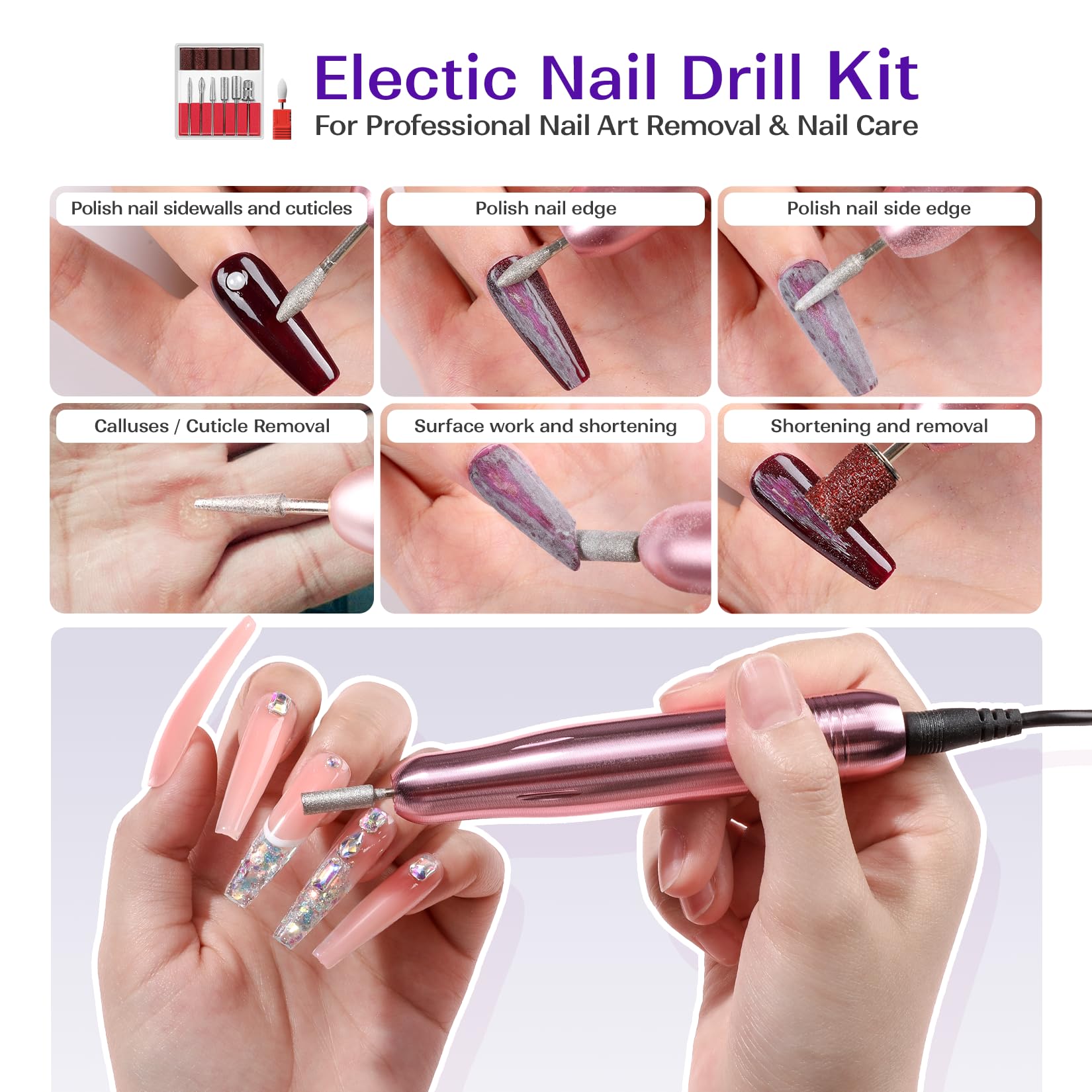 Acrylic Nail Kit for Beginners with Everything: Professional Nail Kit Acrylic Set with Drill and Acrylic Nail Powder Liquid Set Nail Decoration Supplies Manicure DIY Salon Women Christmas Gift - Image 6