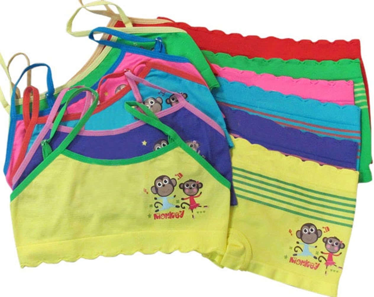 ToBeInStyle Girl's Pack of 6 "Dancing Monkeys" Underwear Set Small Clothing