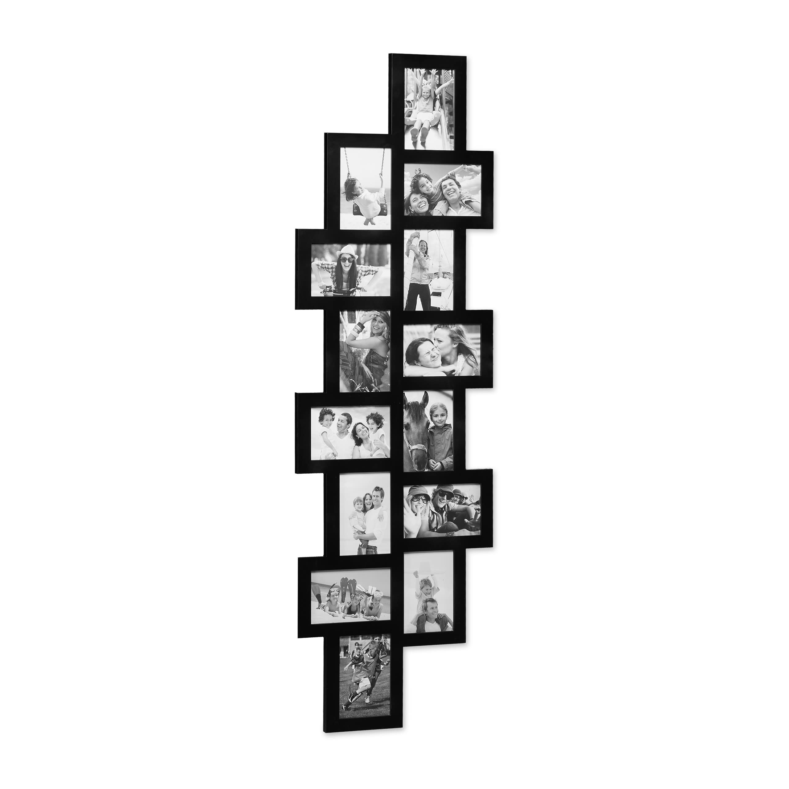 Relaxdays Picture Frame Collage, Photo Gallery for 14 Pictures, Hanging Frame, Multi Photo, Black โ image 1