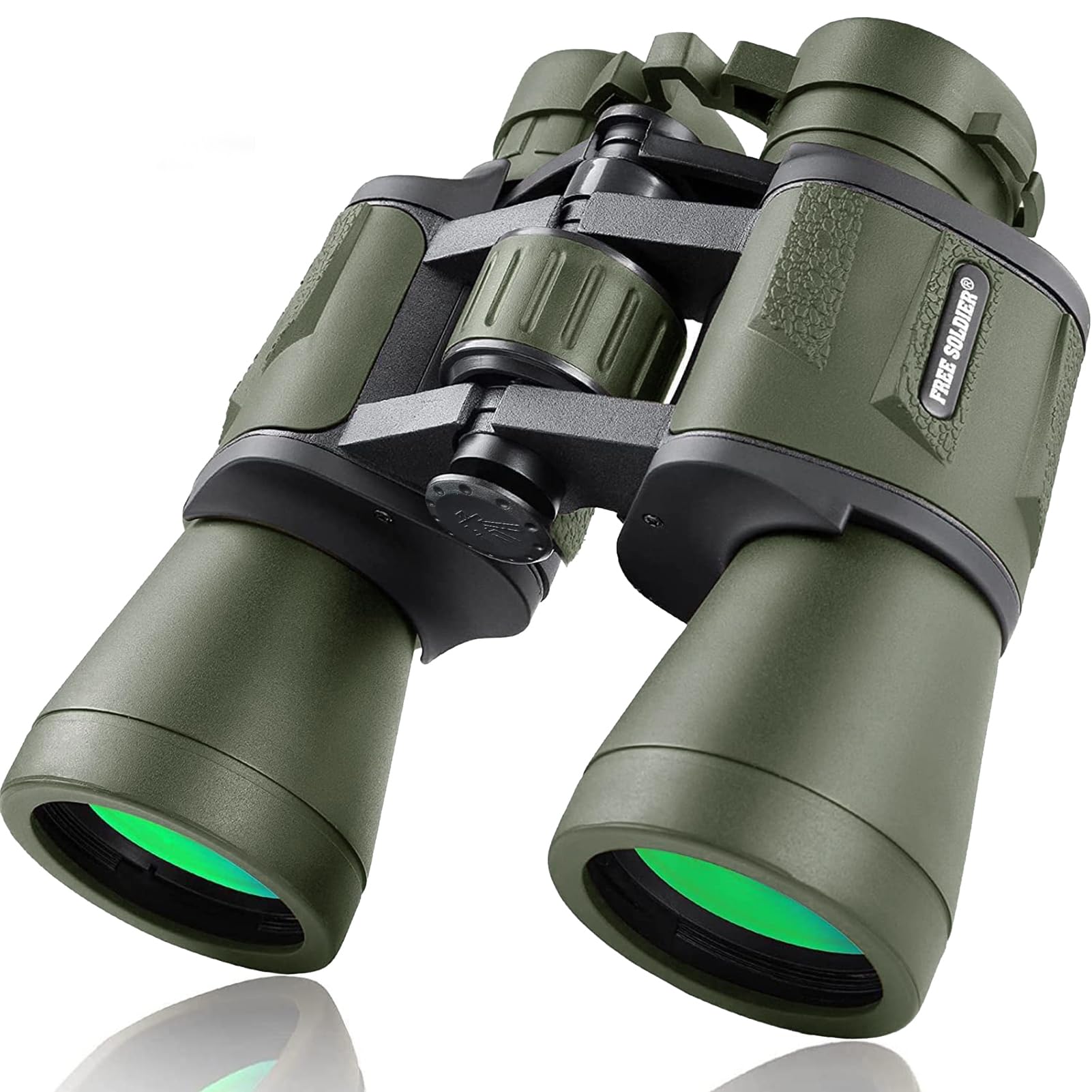 20x50 Hunting Binoculars for Adults with Low Light Night Vision - 28mm Large Eyepiece Professional Waterproof Binoculars for Bird Watching Hiking Concert Travel with BAK4 Prism FMC Lens, Green