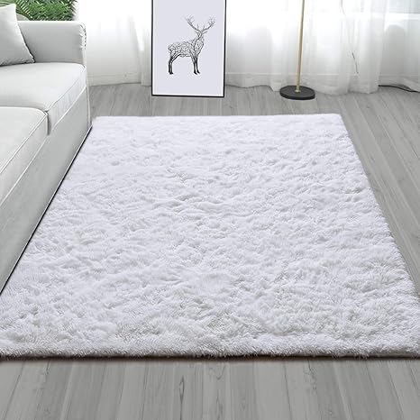 Amazon Yj Gwl ラグカーペット 白ラグマット 洗える 1 160cm 12色 滑り止め付き 夏 冷房対策 ふわふわ センターラグ ホワイト ラグ カーペット オンライン通販