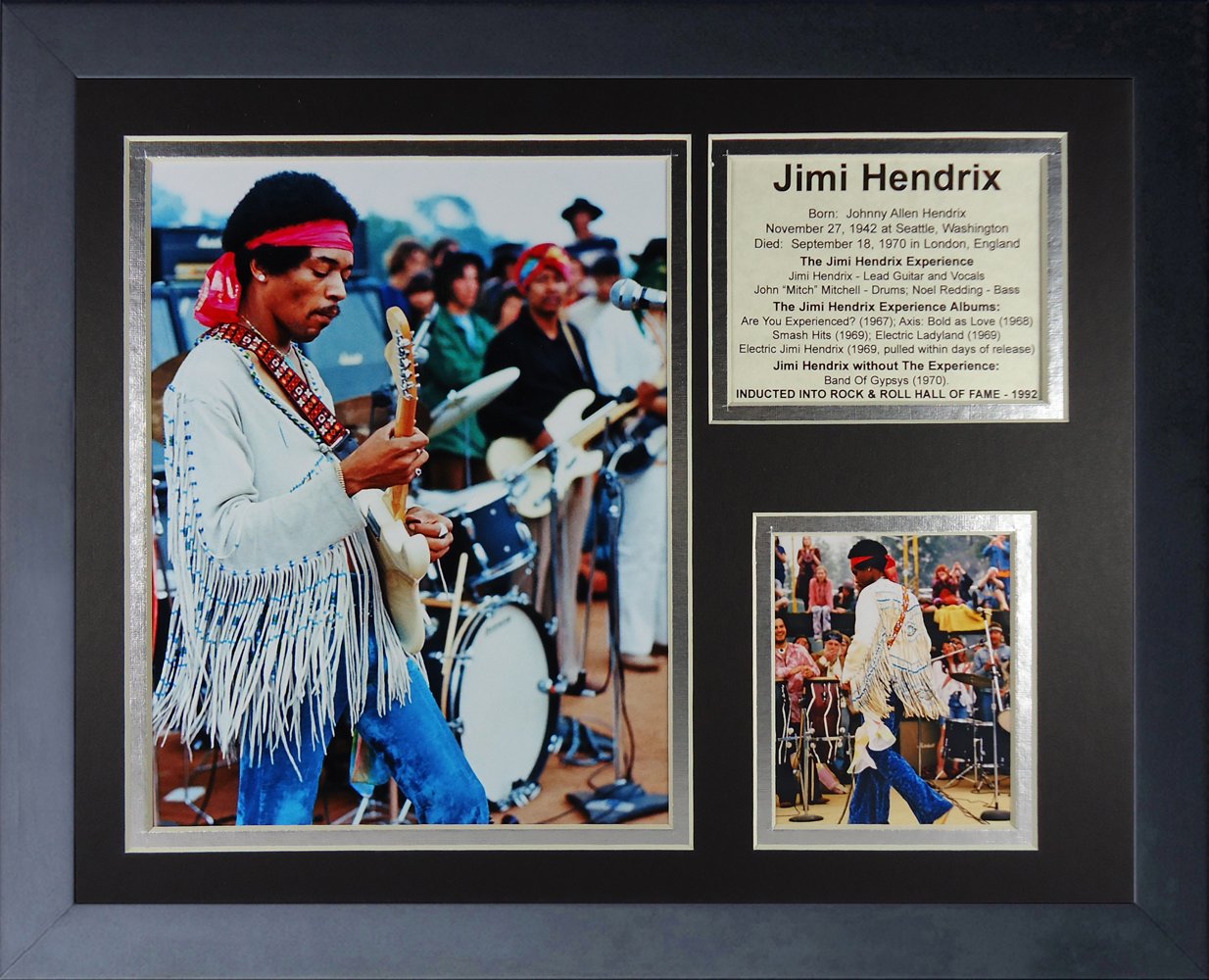 Legends Never Die Jimi Hendrix Woodstock Collage Photo Frame, 11" x 14"