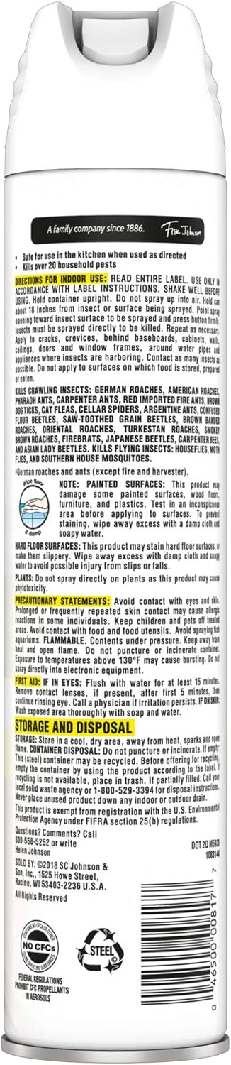 Raid Ant & Roach Killer Spray for Listed Bugs, Insect, Spider, For Indoor Use, Essential Oils, Child & Pet Safe, 11 Oz, Pack of 1: Health & Personal Care
