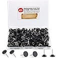 Push Pins 200-count Flat Black Thumb Tacks Steel Point and Plastic Head for Corkboard and Wooden Photo Wall