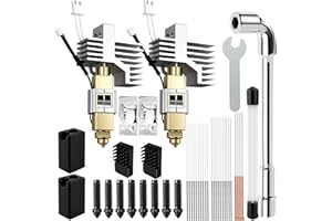 HIMOMO 2Pack Hotend Kit for Elegoo Centauri Carbon, Upgrade 3D Printer Extruder Hot End with 0.2/0.4/0.6mm Hardened Steel Nozzle Replacement Print Head Heat Sink Hotend for Elegoo Centauri Carbon 3D Printer