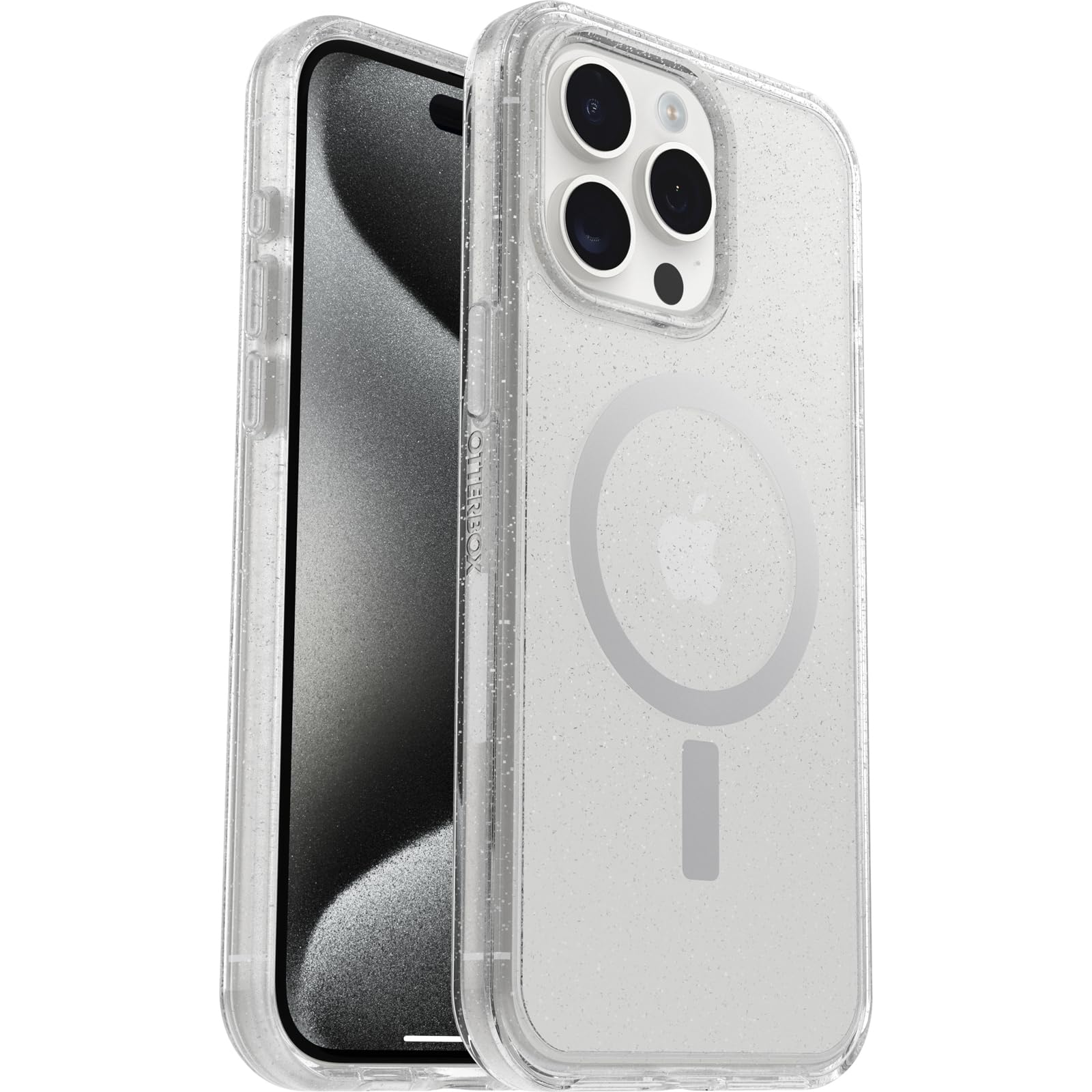 OtterBox Symmetry Clear for MagSafe Case for iPhone 15 Pro Max, Shockproof, Drop proof, Protective Thin Case, 3x Tested to Military Standard, Stardust — image 1