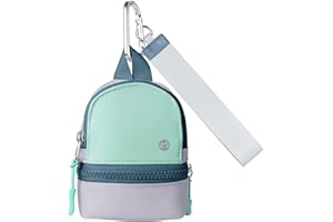 Babysun Mini Backpack Keychain Wristlet Pouch Small Change Coin Purse Cute Zipper Wallet With 3 RFID Card Slots For Women/Men Airpods Cosmetics