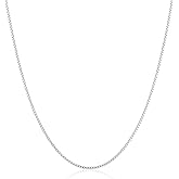 ARGENTO REALE Authentic 925 Sterling Silver Box Chain Necklace, Silver Box Link Necklace, Sterling Silver Chain 16-30 Inch, Made In Italy, Women Men