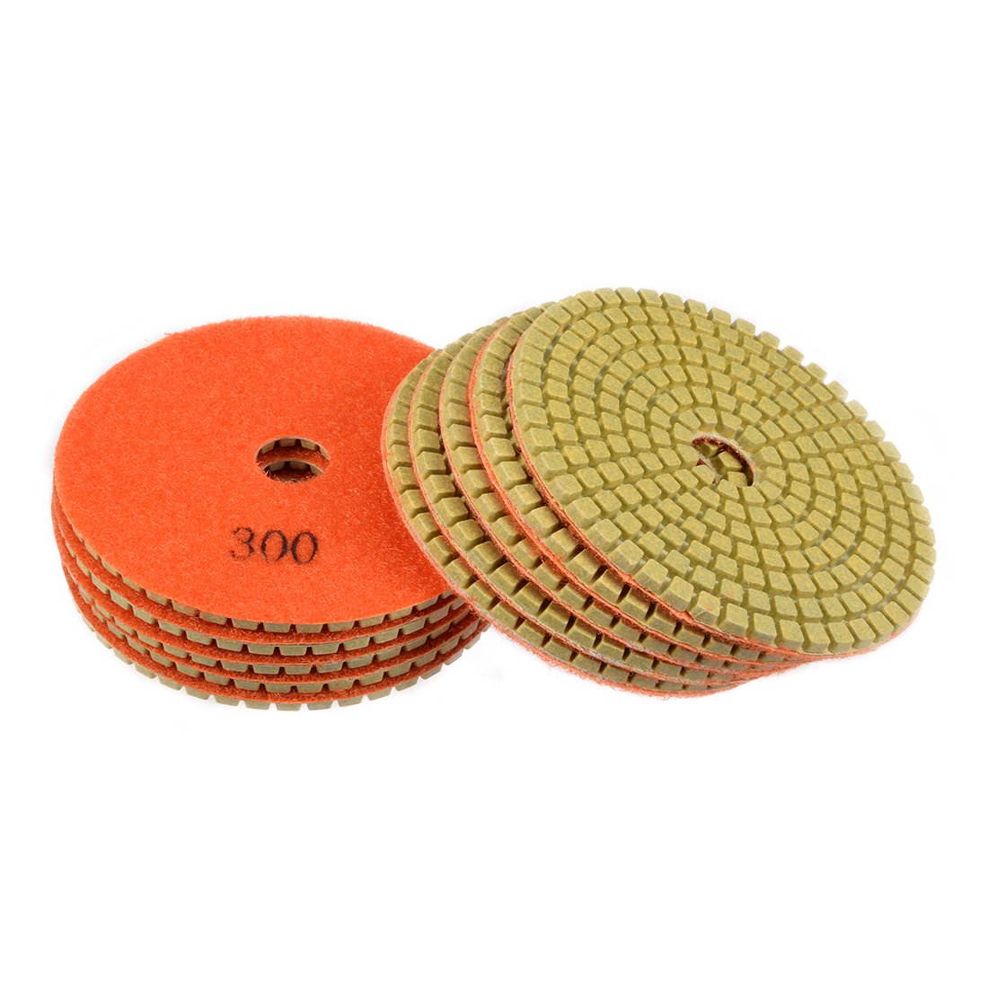 Sourcingmap Diamond Polishing Sanding Grinding Pads Discs 4 Inch Grit 300 10 Pcs for Granite Concrete Stone Marble