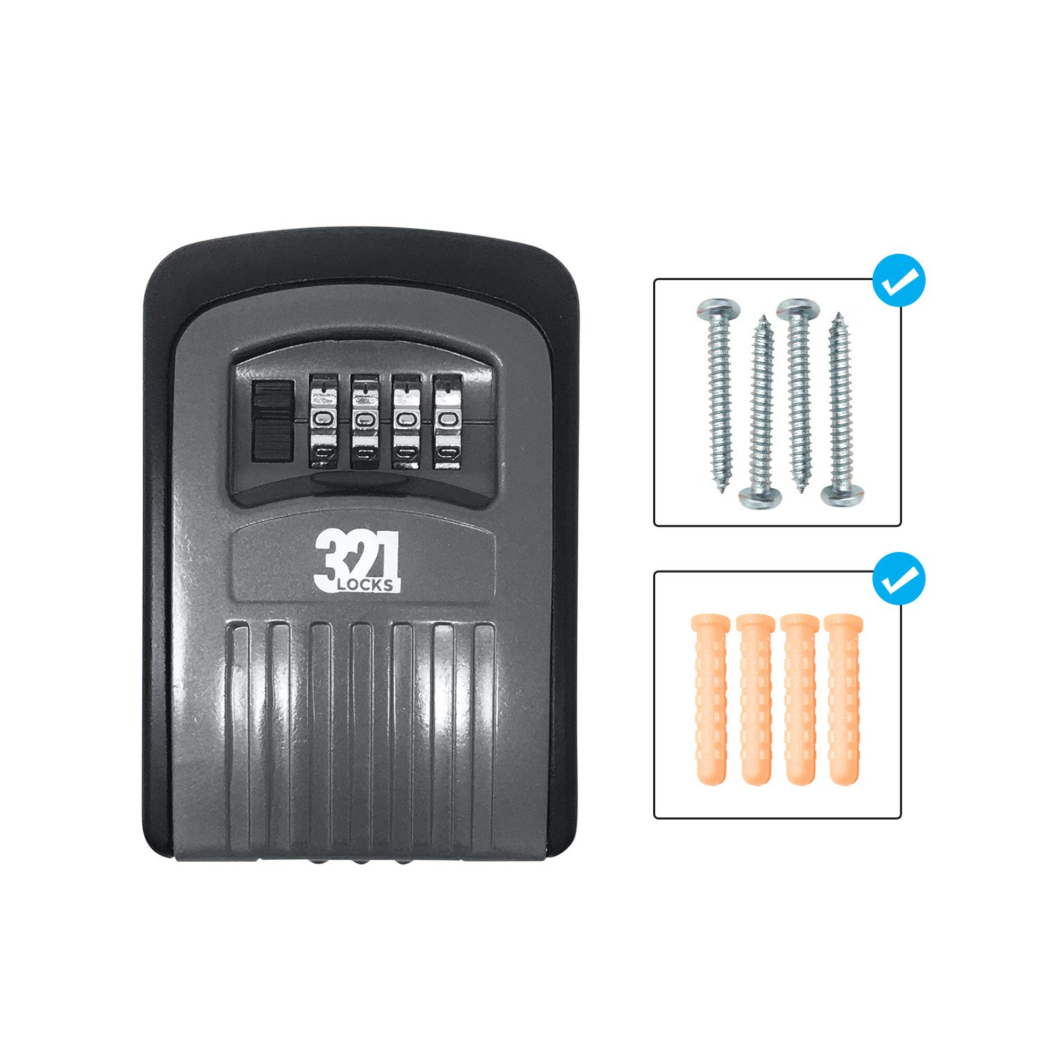 Key Lockbox LB60. Safe Outdoor Realtor Lock Box for Real Estate. Wall