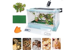 RunDuck Travel Portable Foldable Terrarium Kits for Reptiles -Heat-Resistant Material, Easy to Move with Wheels, Includes Plant, Feeding Bowl, and Carpet for Snakes, Lizards, Tortoises, and Leopard