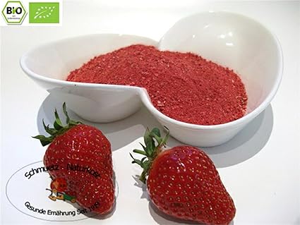 Gefriergetrocknetes bio Erdbeerpulver 100g von Schmütz-Naturkost, Bio Trockenfrüchte