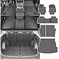 powoq Floor Mat Compatible with 2019-2025 Toyota RAV4 Cargo Mat Trunk Mat Replacement for 2019-2025 Toyota RAV4 Accessories(Floor+Trunk+Backrest Mat)