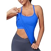 MathCat Workout Tank Tops for Women with Built in Bra, Sleeveless Gym Tops Seamless Racerback Athletic Yoga Shirts