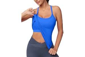 MathCat Workout Tank Tops for Women with Built in Bra, Sleeveless Gym Tops Seamless Racerback Athletic Yoga Shirts