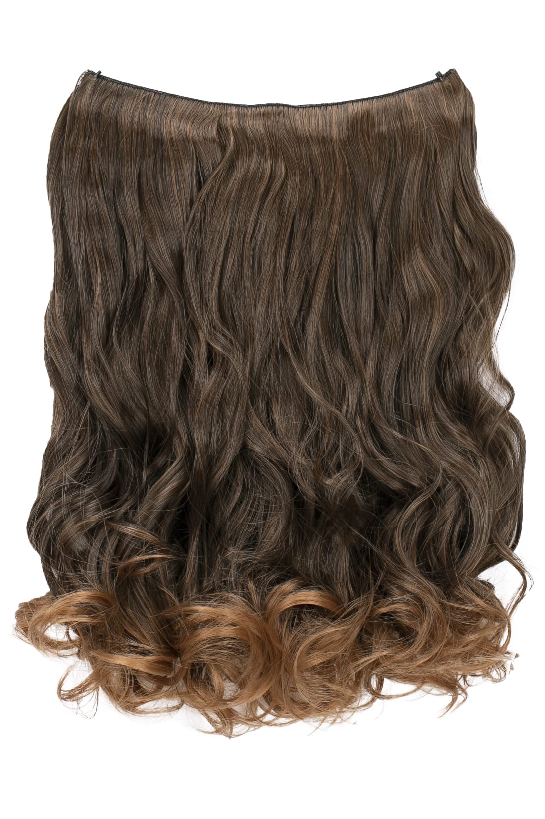 CAISHA 20" 1 Weft Extension With Elastic Band Hair Extensions Hairpiece Wavy Brown Mix E121-1