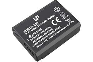 LP-E10 Battery Rechargeable, LP Charger Compatible with Canon EOS Rebel T7, T6, T5, T3, T100, 4000D, 3000D, 2000D, 1500D, 1300D, 1200D, 1100D & More (Not for T3i T5i T6i T6s T7i)