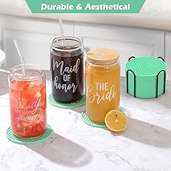 Silicone Coasters set of 12 with Holder,coasters