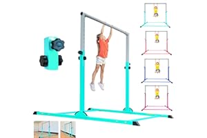 MARFULA Gymnastic Bar with 4 ft Inner Width 5 ft Adjust Height for Kids Kip Bar with 350 lbs Gymnastic Training Equipment for Kids 3-15 Years Home and Club Use