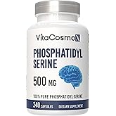 VitaCosmoX Phosphatidylserine, 500mg, 240 Veggie Capsules 100% Vegetarian, Non-GMO & Gluten Free