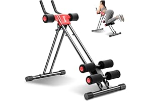 GUUG Ab Machine Abdominal Stomach Workout: Adjustable Ab Trainer Machine Ab Cruncher Core Strength Training Equipment for Home Gym Foldable for Women and Men