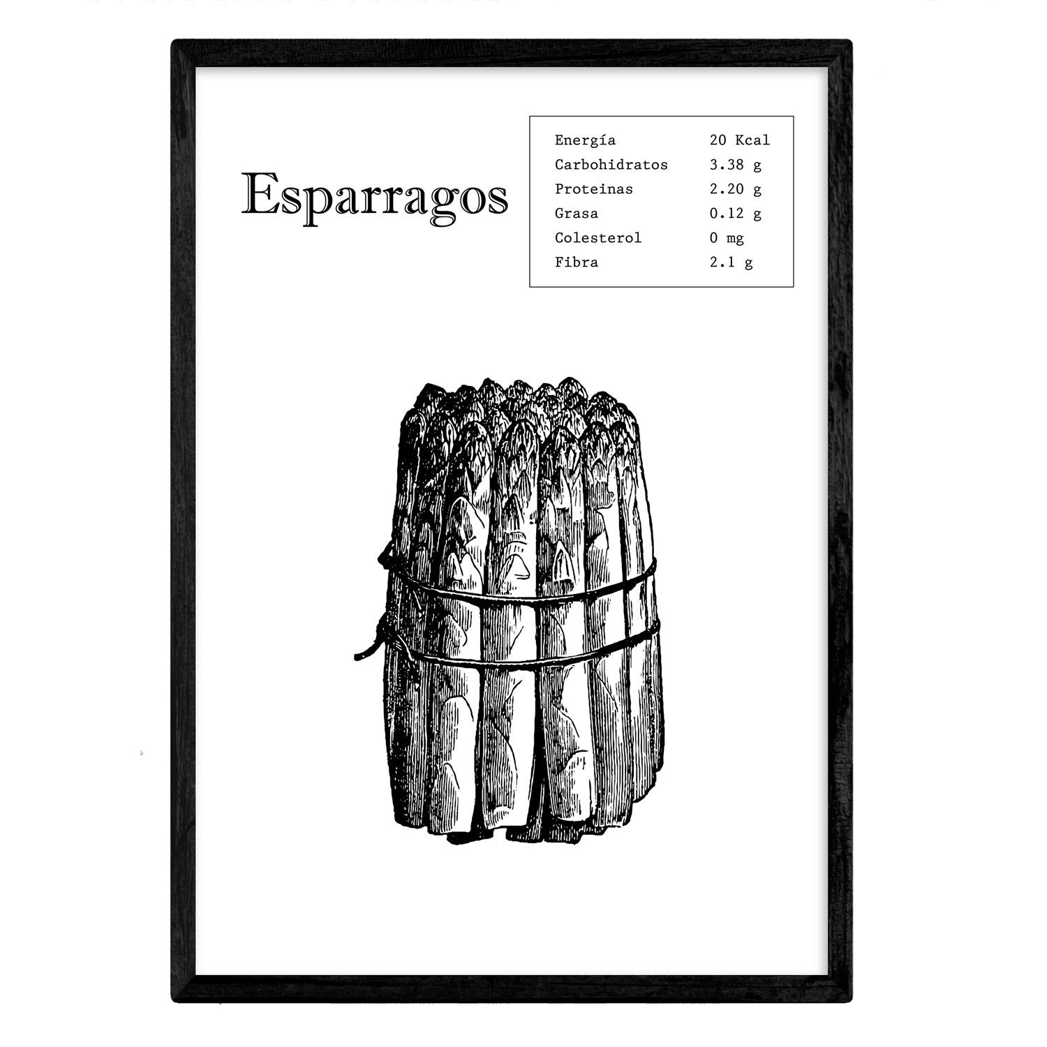 Nacnic Poster asparagus. Pictures of fruit and vegetables. A3 size