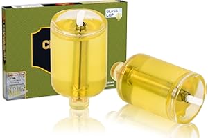 Ner Mitzvah Menorah Jelled Oil Cup Candles - Pre-Filled Hanukkah Chanukah Lights - Olive Oil with Cotton Wick in Glass Cup - Medium Size, 44 per Pack, Burns Approx. 2 Hours