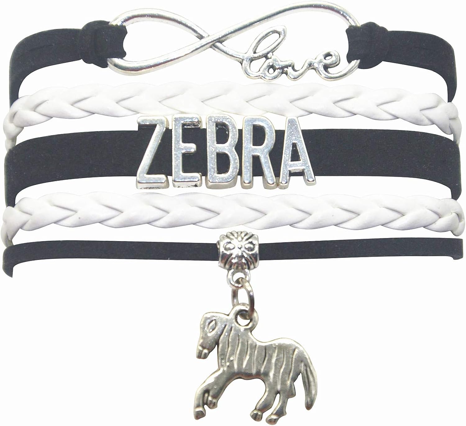 Zebra Bracelet Jewelry Gifts HHHbeauty Leather Infinity Love Zebra Gifts Zebra