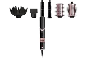 Shark Hair Dryer | FlexStyle Hair Styling System | Portable & Powerful Blow Dryer Brush | Hair Curler & Volumizer | 6 Styling Tools Included | Best for All Hair Types | Black | HD440BK