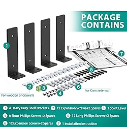 Goovilla Shelf Brackets, Heavy Duty Floating Shelf