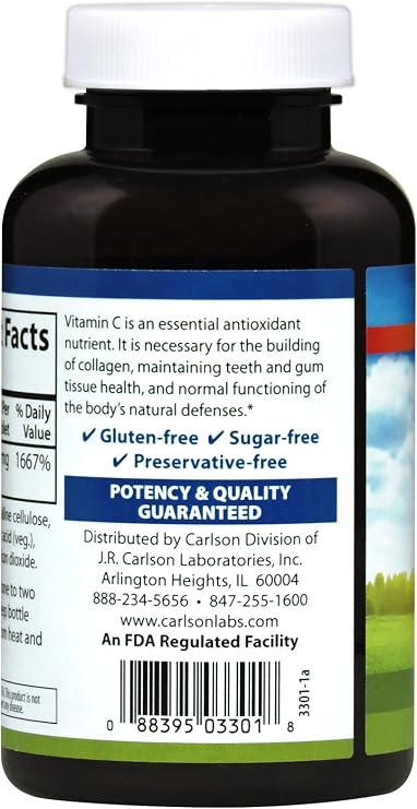 Carlson labs One-gram c 1000mg, 100 tablets (088395033018)