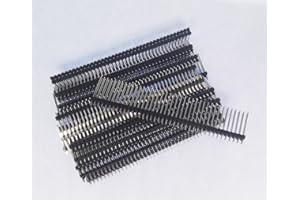 E-Simpo® 10pcs 2.54mm (0.1") Male Pin Header Connector,2X40P Pin Header, Double Row, Single Plastic, Straight, A=3mm Plastic Height 2.5mm Plastic Wide 5mm, Rohs 0.8U Gold-plated (L21mm)