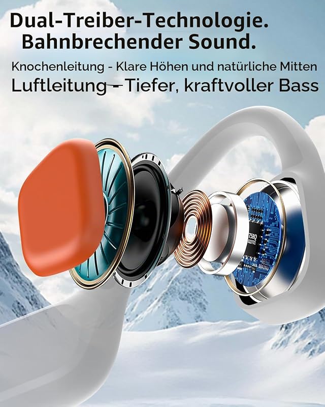Knochenschall Kopfhörer Schwimmen, IPX8, Bluetooth 6.0, 8 GB MP3