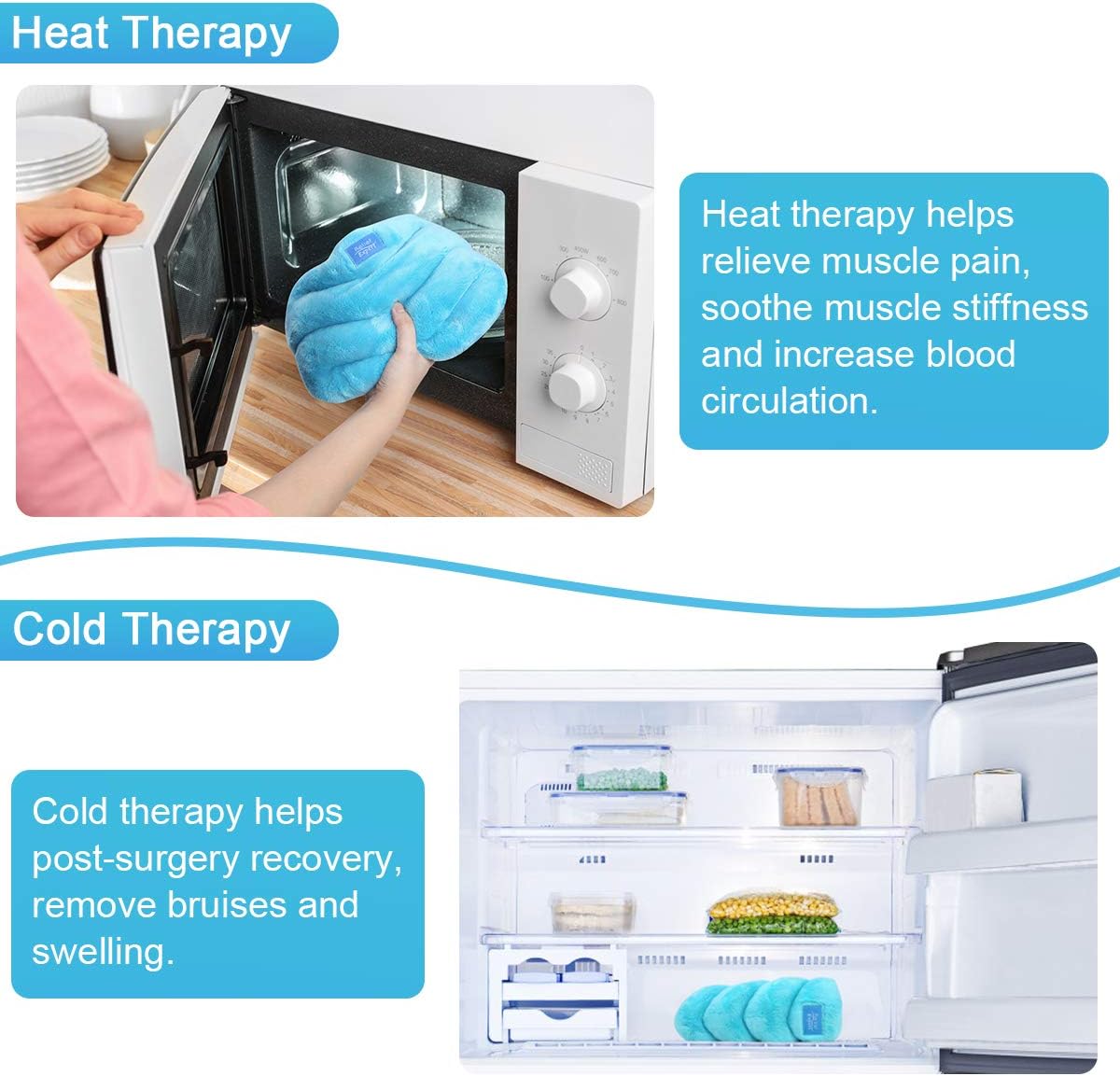 Relief Expert Hands-Free Neck Heating Pad Microwavable Heated Neck Wrap for Pain Relief, Microwave Neck Warmer for Hot Cold Therapy: Health & Personal Care