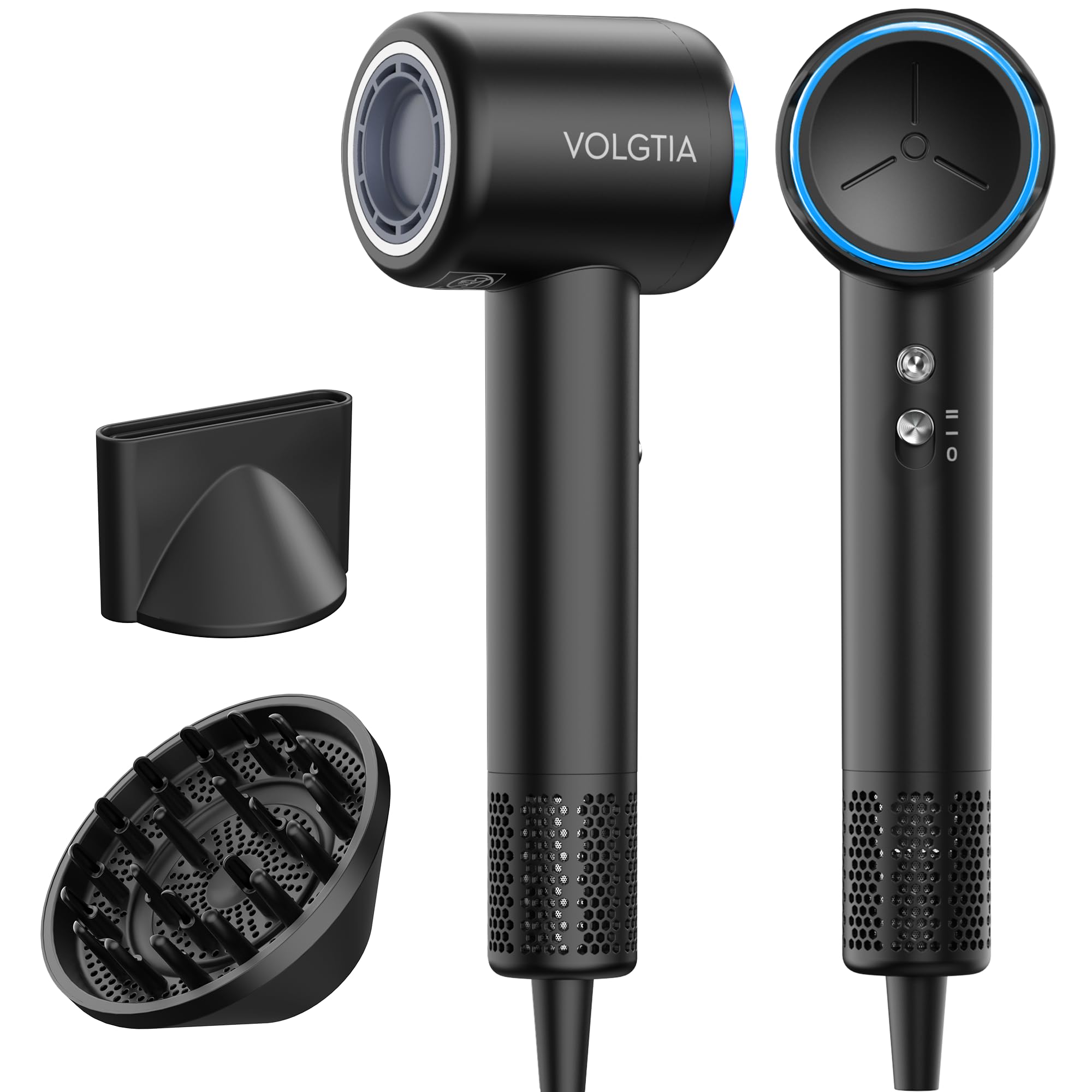 Photo 1 of VOLGTIA Hair Dryer with Diffuser for Curly Hair, Blow Dryer, 110000 RPM Professional High Speed Hairdryer with Negative Ions, 1400W Blow Dryer with 6.5 Ft Cord Fast Drying for Women Men