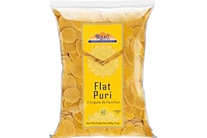 Rani Pani Puri Coins 7oz (200g) 80-85 Coins ~ Uncooked, Microwaveable wheat and Semolina Coins ~ All Natural | Vegan | NON-GM