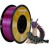 Kingroon Silk PLA Triple Color,3D Printer Filament,Pla Filament 1.75mm,Multicolor Filament 1KG,Dimensional Accuracy +/- 0.03mm,for Most FDM 3D Printer,Red Green Blue