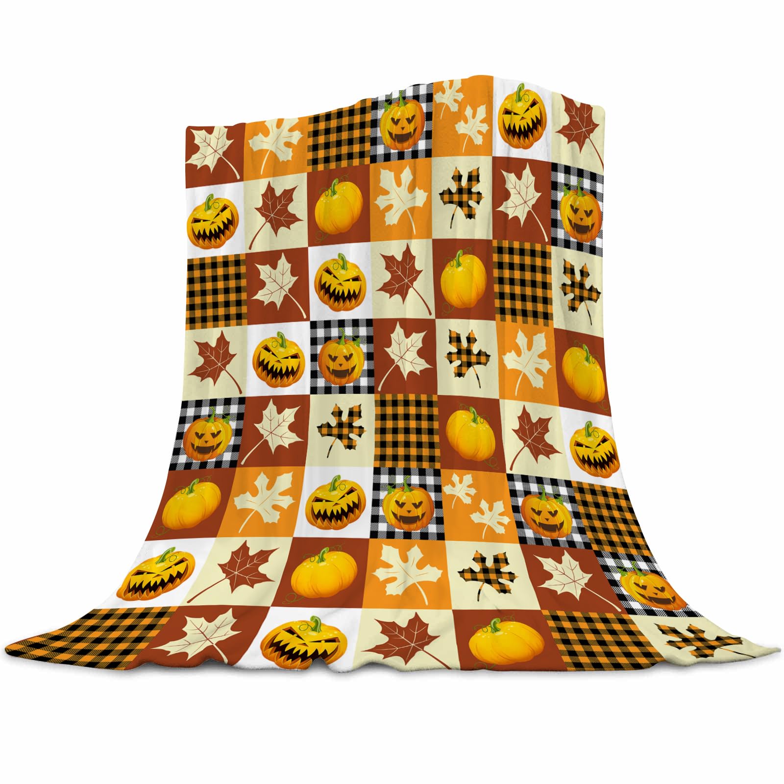 Gaakvrr Fall Blankets for Kids, Pumpkin Throw Blanket, Lightweight Flannel Cozy Plush for Adult Kids, Fall Bedroom Decor 150x200cm(60x80 Inch)