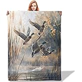 Plistiz Duck Throw Blanket 50"x60", Waterfowl Takeoff Theme Blankets for Living Room Couch, Home Decor, Soft Flannel Duck Gifts for Adults and Women