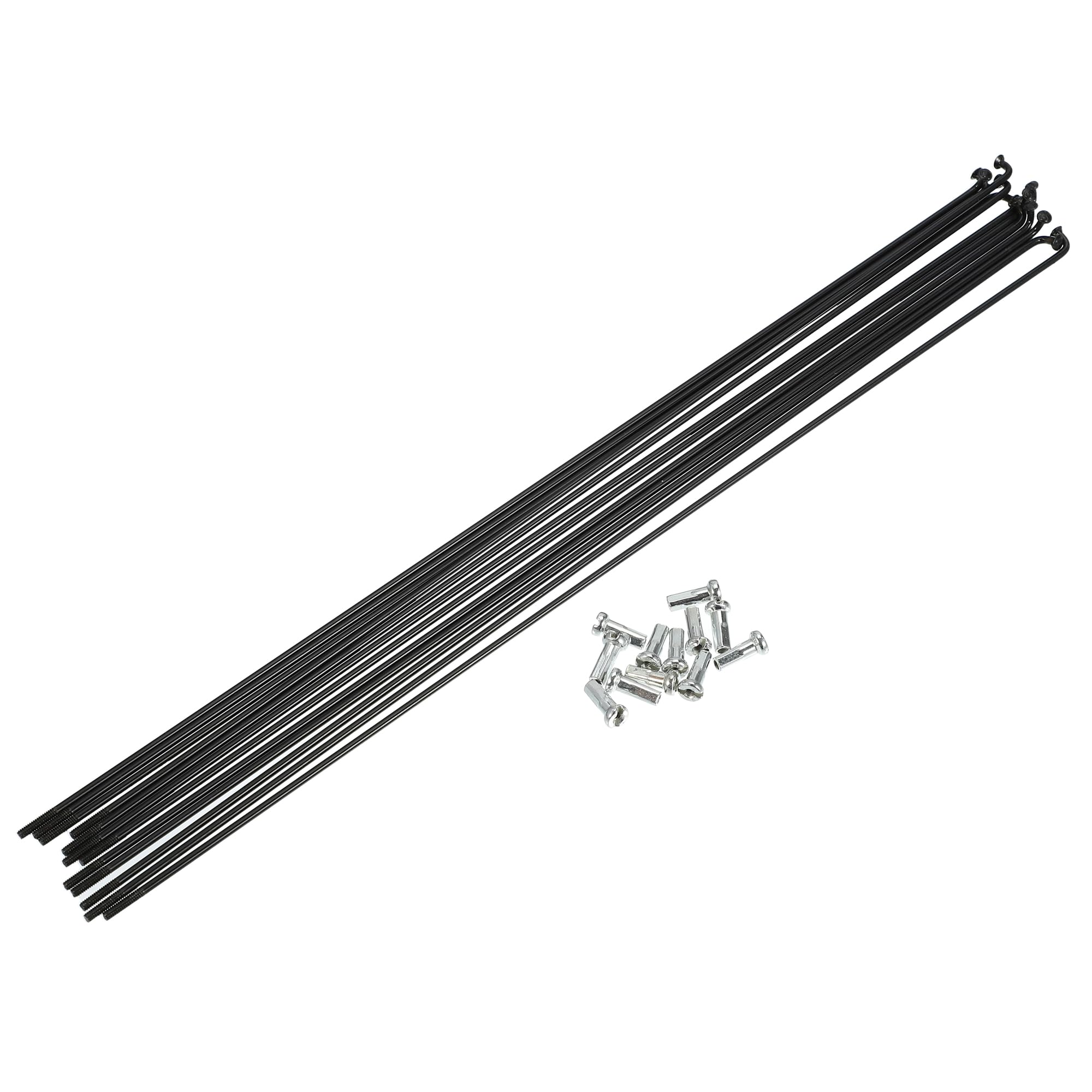 X AUTOHAUX 12 Pcs 14G J Bend 282mm Bike Bicycle Spokes with Nipples Black
