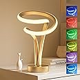 airnasa Spiral Table Lamp, 10 Light Modes Color Changing RGB Lamp, Decorative Lamp, Touch Control Dimmable LED Nightstand Lamp, Unique Gold Bedside lamp for Living Room/Bedroom