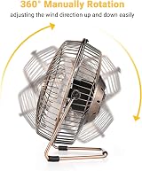 EasyAcc 8 Inch USB Desk Fan 2 Speed Silent Air Circulator 360° Rotation view 2