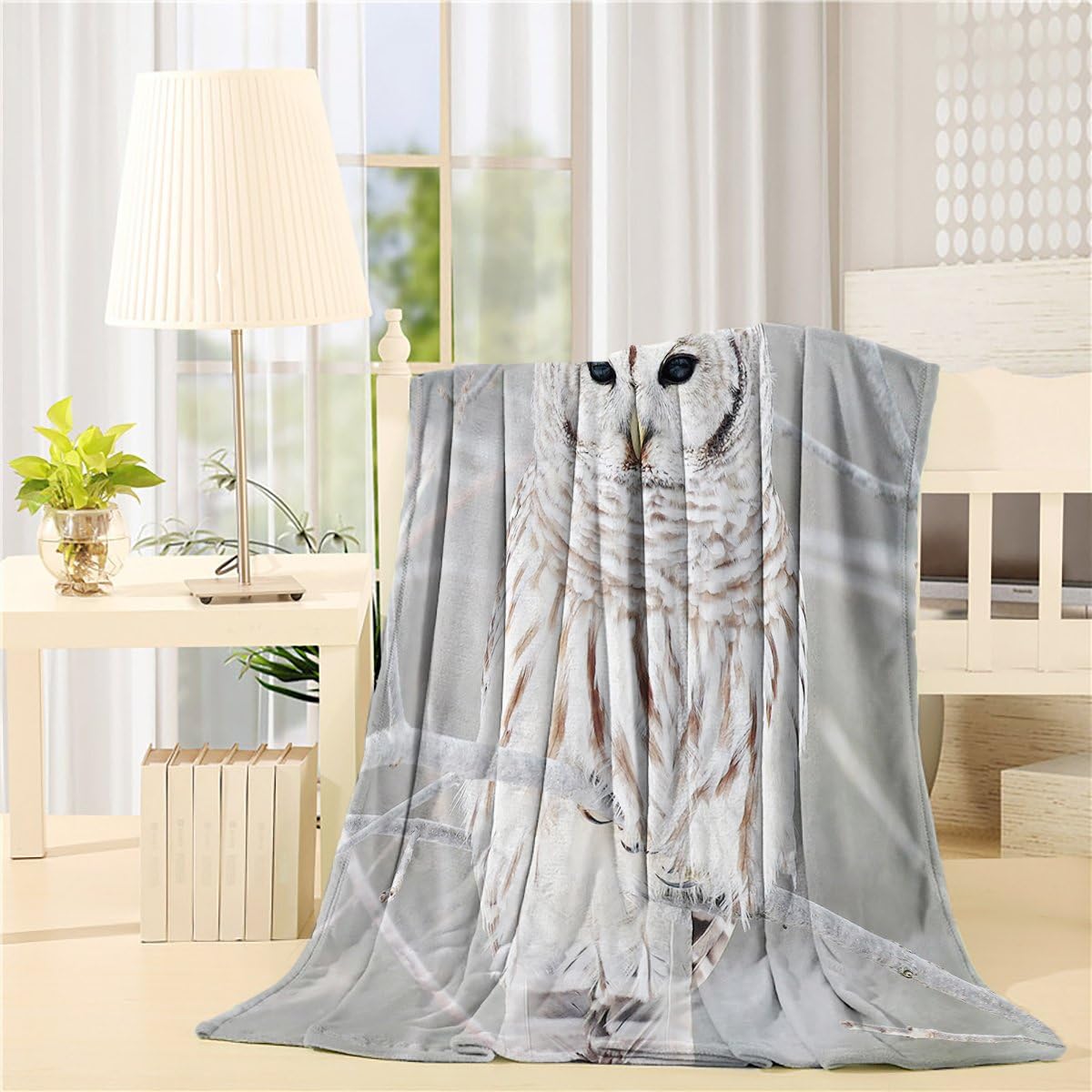 BMALL Bed Blanket 40"x50" Owl on The Tree Unique Air Conditioning Throw Blanket for Bedroom Living Rooms Sofa,Oversized Travel Throw Cover  Owl Throw Blanket, Adorable Super-Soft Extra-Large Fluffy Owl Blanket for Adults, Kids, and Girls, Fleece Owl Blanket (50in x 60in) Warm, Cozy, and Plush Throw for Bed, Couch, and Sofa  Lavish Home White Owl Blanket – 80x92-inch Printed Fuzzy Animal Blanket - Plush Thick 8lb Faux Mink Queen Throw Blanket for Couch, Sofa, or Bed  Levtex Baby - Night Owl Plush Blanket - Appliqued and Embroidered Owl with RIC Rac Trim - Owl Love You Forever - Grey, Tan and Cream - Nursery Accessories - Blanket Size: 30 x 40 in.  Levens Colorful Owl Blanket Gifts for Girls Women Boys Decor for Home Bedroom Living Room Office Dorm, Soft Cute Lightweight Plush Throw Blankets Black Twin 60"x83"