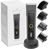 Brio Beardscape V2 Cordless Beard Trimmer for Men with Ceramic Blade, Gray | Beard Trimmer, interchangeable guards, Low-Friction, Precision Grooming for Beard &amp; Body 4-Hour Battery Time